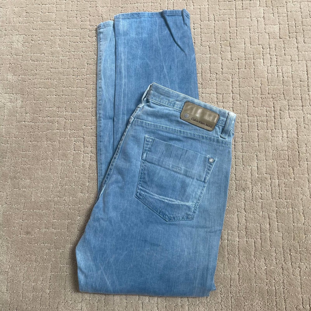 Mens Calvin Klein Jeans Skinny Light Blue Size 33 Narrow Leg